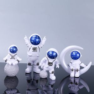 Moon Space Astronaut Statue Figurine Ornament Decoration Crafts Arts 4 pcs